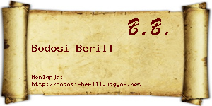Bodosi Berill névjegykártya